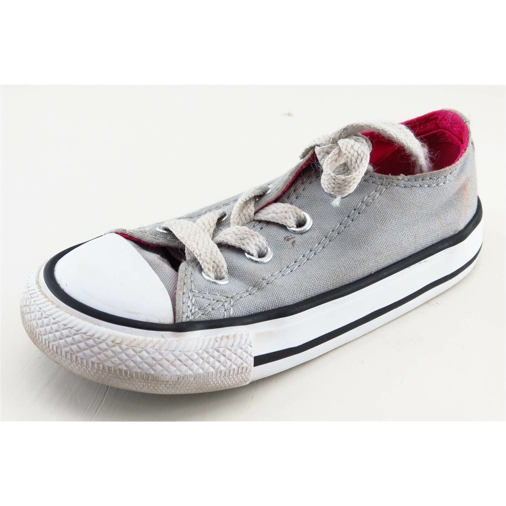 Converse All‎ Star Gray Fabric Casual Shoes Toddler Girls Sz 7